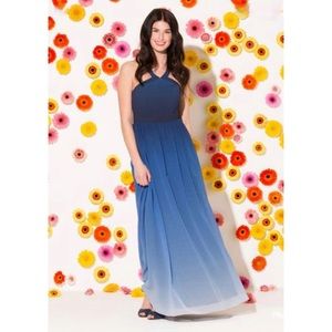 ModCloth Elegance Achieved ombré high neck maxi 1X
